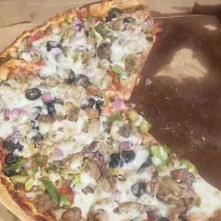 Too eager to let it sit. Supreme with anchovies!!!