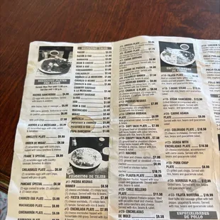 the menu