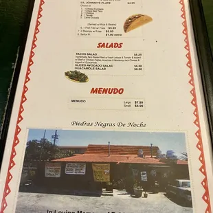the menu