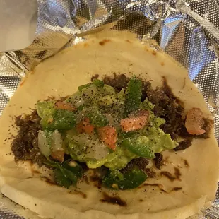 Barbacoa with guacamole and pico de Gallo