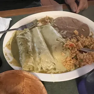 Verde Green Enchiladas Plate
