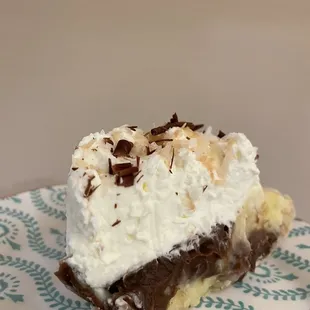 a slice of pie on a plate