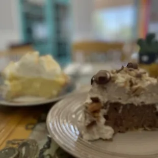 a slice of pie on a plate