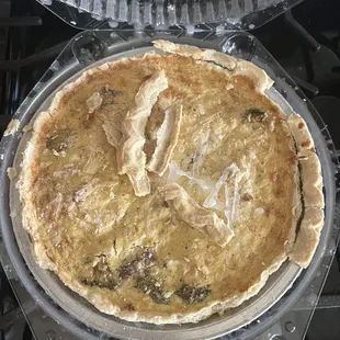 Bacon Broccoli quiche with the crust completely broken off before I even bake it.