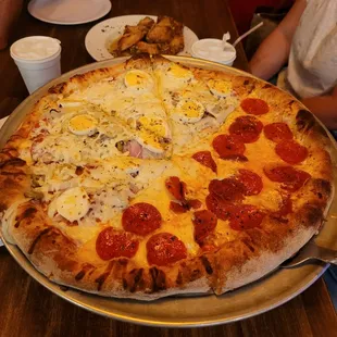 Half house and half peperoni