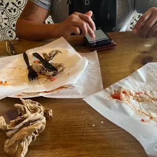 Bruschetta and pepperoni/sausage slices devoured!