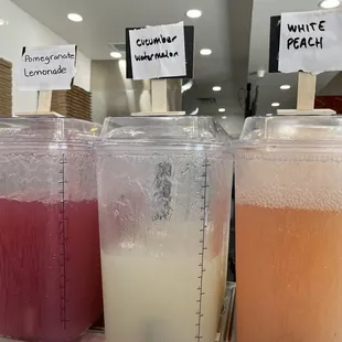 a variety of drinks