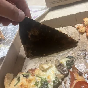 Burnt pizza