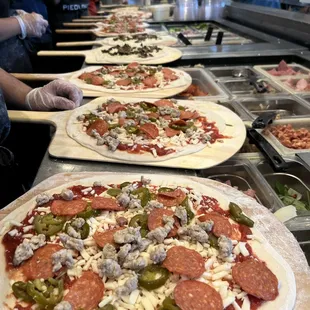 Craft your own pizza with endless toppings to choose