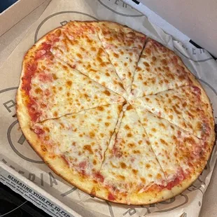 Plane cheese pizza