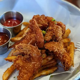 Coconut Shrimp with fries