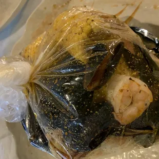 Pier 11's Build Your Own with 1/2 lb. Snow Crab Legs, 1/2 lb. Shrimp (No Shell), and 1/2 lb. Black Mussels.