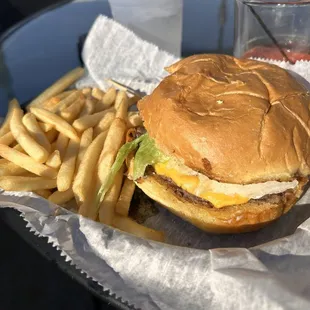 1/2 pound bacon cheese burger