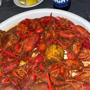 2 lbs of crawfish for $20 (includes a corn and potato for each lb)