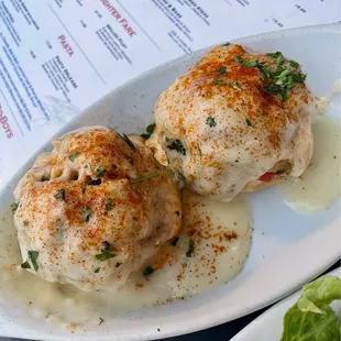 Crab stuffed mushrooms from the happy hour menu