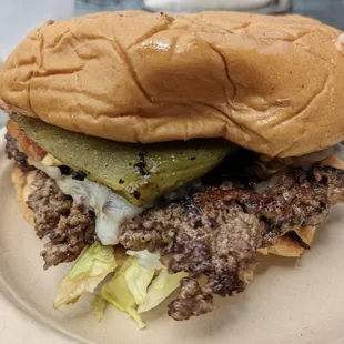 Bomb Green Chile Burger