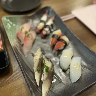 sashimi, sushi, sushi and sashimi, food