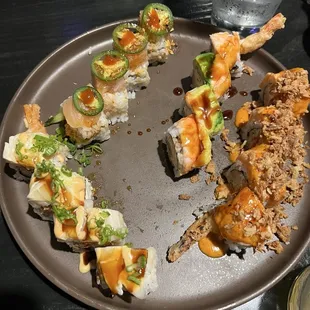 sushi, sashimi, sushi and sashimi, food