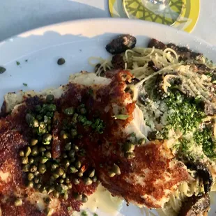 Minute chicken with angel hair pasta