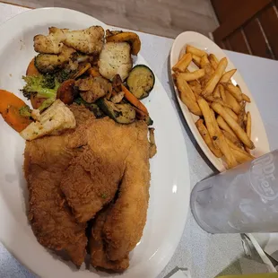 Fried Talapia with Grilled veggies