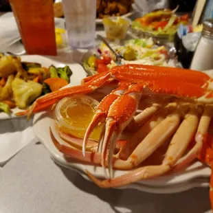 Crabs and mixed vegetables