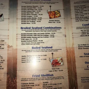 menu
