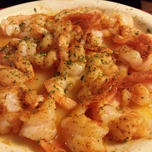 Broiled butterfly shrimp.