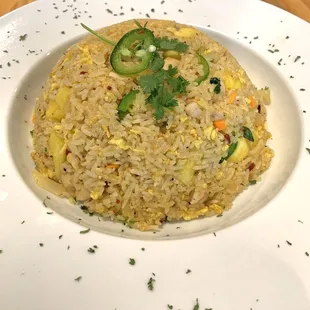 Pineapple Fried Rice with Chicken and Shrimp