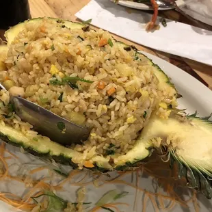 Special pineapple shrimp fried rice