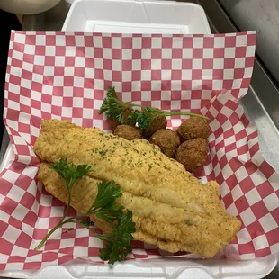 Fried Fish with hush puppies