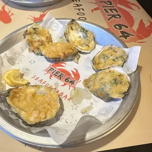 Roasted oysters