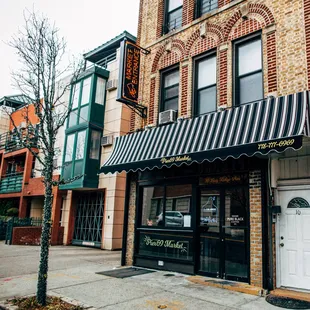 the front of the building