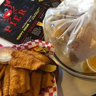 Catfish basket and 1/2 lbs of snow crab