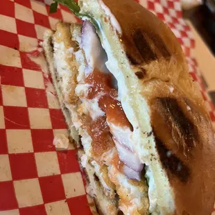 Had to cut fish burger in half it was huge!