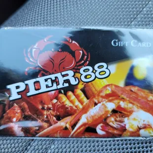 a close up of a gift card