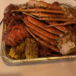 Think it was called the Little Feast for 2-4 people. Added 1/2 lb shrimp