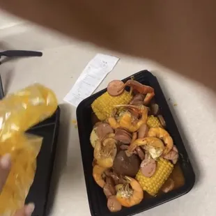 The famous low country boil   Cost me $36.39 posted a reel of my experience on my Instagram @its_alleycatt