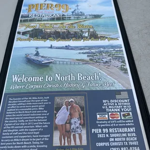 Menu. Locally Owned business.