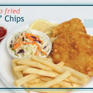 a plate of deep fried fish and chips