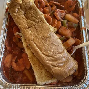 "Large" shrimp fajita.