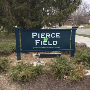 Pierce Field sign