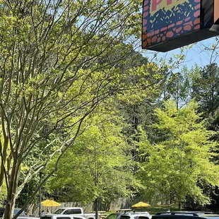 Picnic tables outside