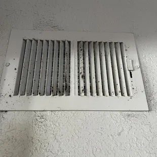 Black mold in the bedroom AC grille