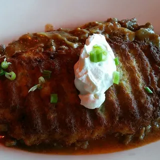 Chicken Stroganoff with Potato Pancakes or Potato Dumplings