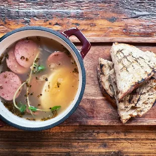 Zurek - smoked hock broth, sour rye