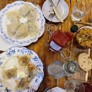 brisket pierogi, truffle pierogi, hunters stew