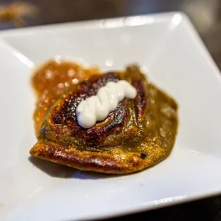 Grilled Eggplant &amp; Sweet Pepper Pierogi ($2.25)