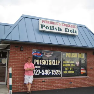 Chilling out front of my favorite pierogi place!