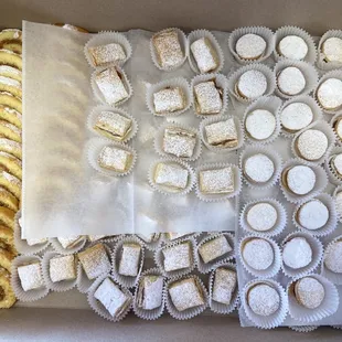 a variety of pastries in a box