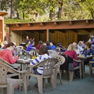 On the patio with live music